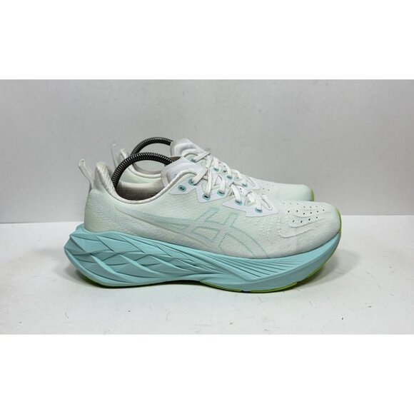 Asics Novablast 4 Shoes White Blue Womens Size 10 Running Sneakers Road 1012B510 - Picture 1 of 8